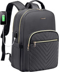 Laptop Backpack for Women, Unisex Travel Anti-Theft Work Bag, Business Computer Backpacks Purse, Casual Hiking Outdoor Carry on Daypack with Lock, Fits 15.6 Inch Laptop, Dark Grey