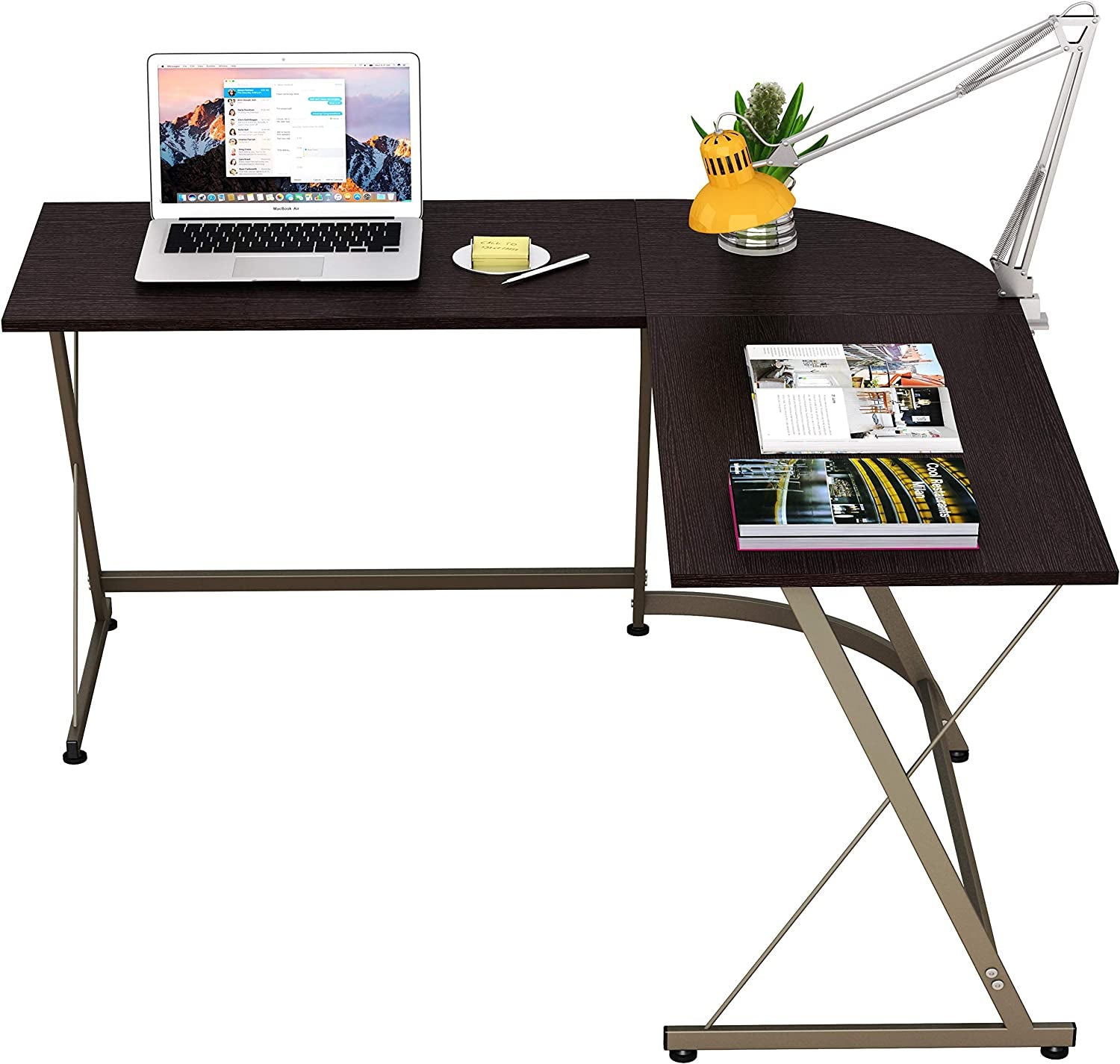 L-Shaped Computer Gaming Desk, Espresso
