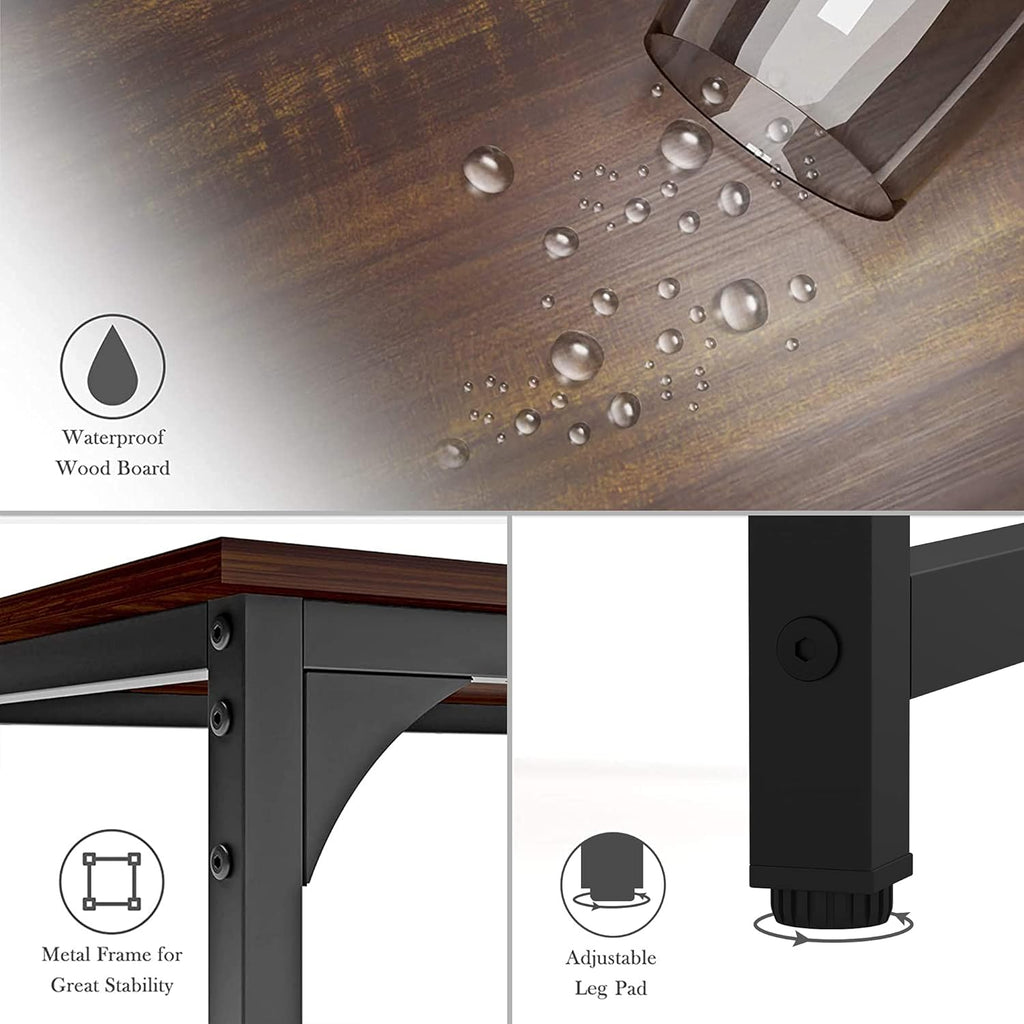 Reversible Computer Desk for Small Spaces with Shelves,Gaming Desk Office Desk for Home Office (47In, Dark Teak)