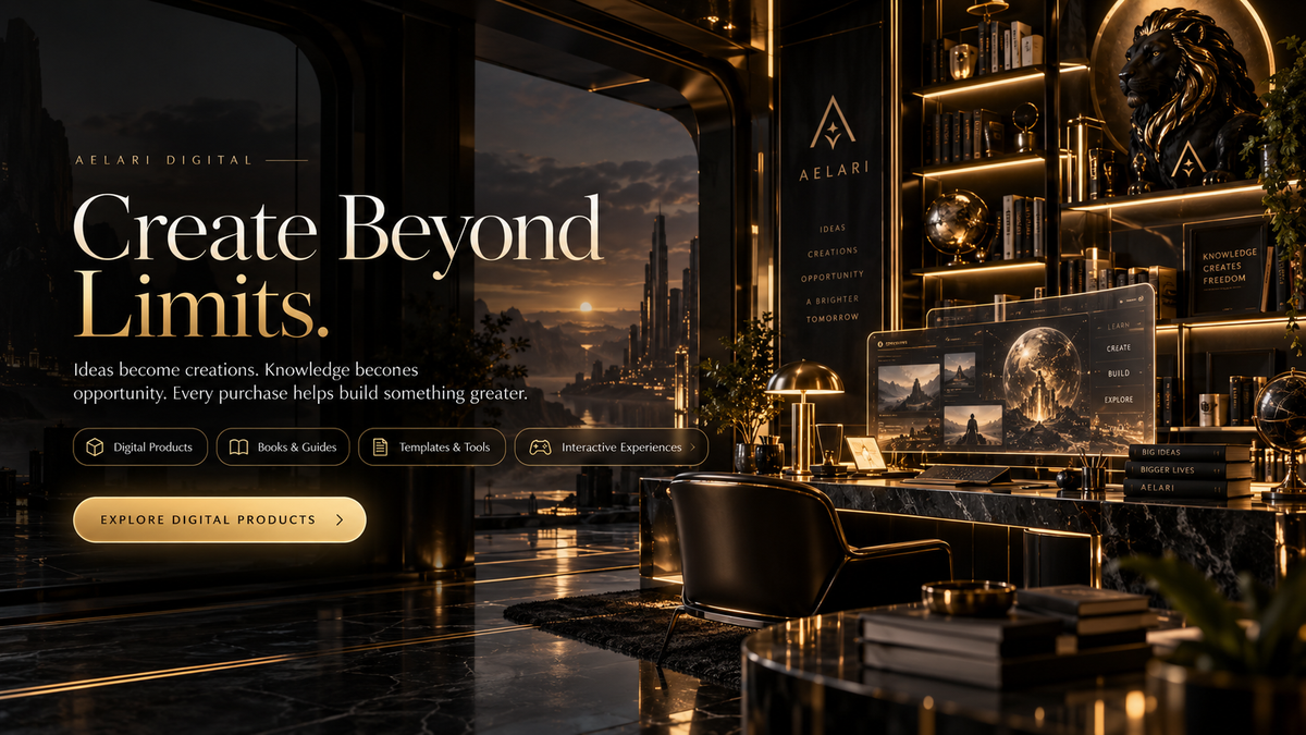 Aelari Digital — Create Beyond Limits. Explore Digital Products.