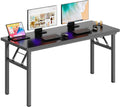 Computer Desk 62 Inches Office Desk Computer Table Study Writing Desk Workstation for Home Office Metal Frame Black and Black