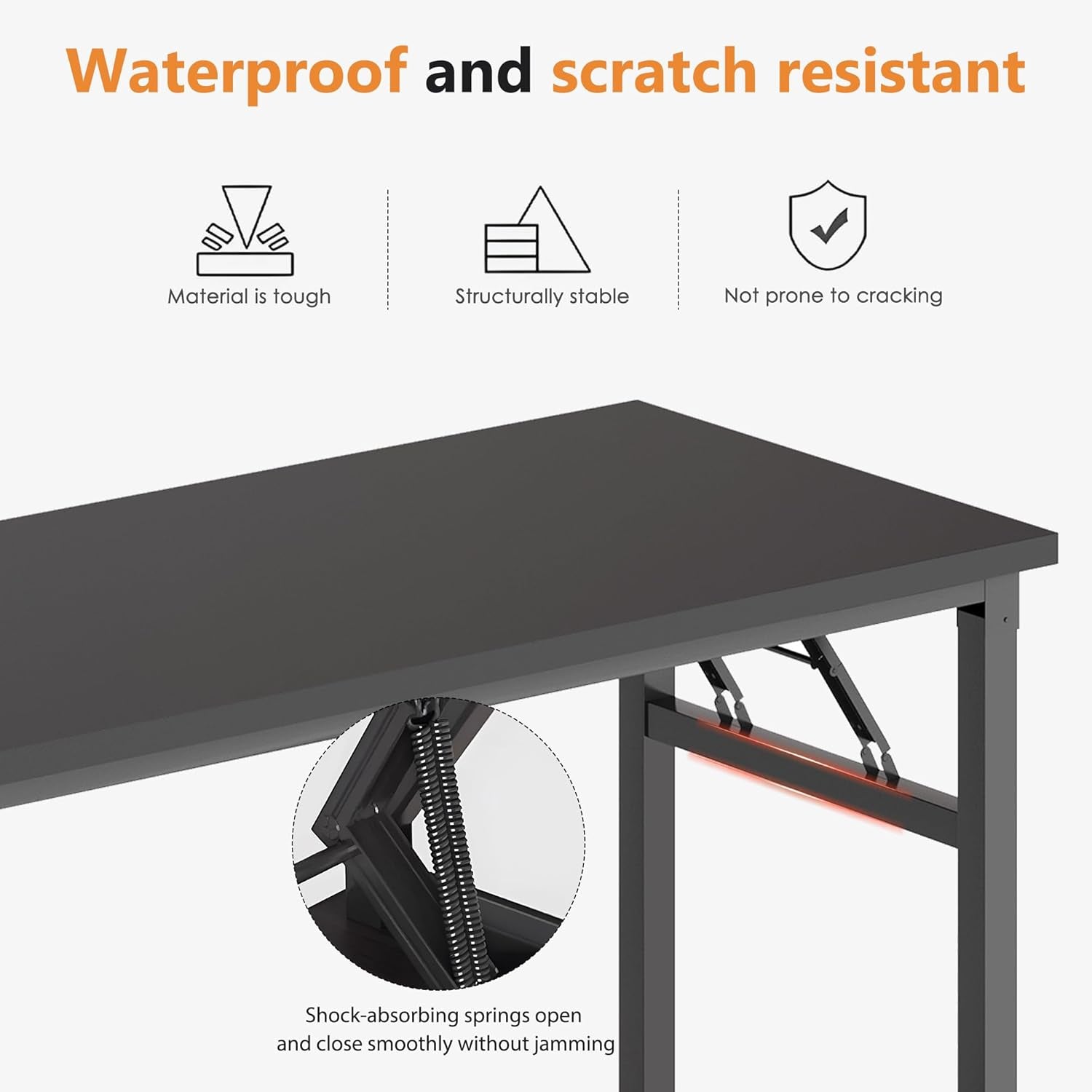 Computer Desk 62 Inches Office Desk Computer Table Study Writing Desk Workstation for Home Office Metal Frame Black and Black